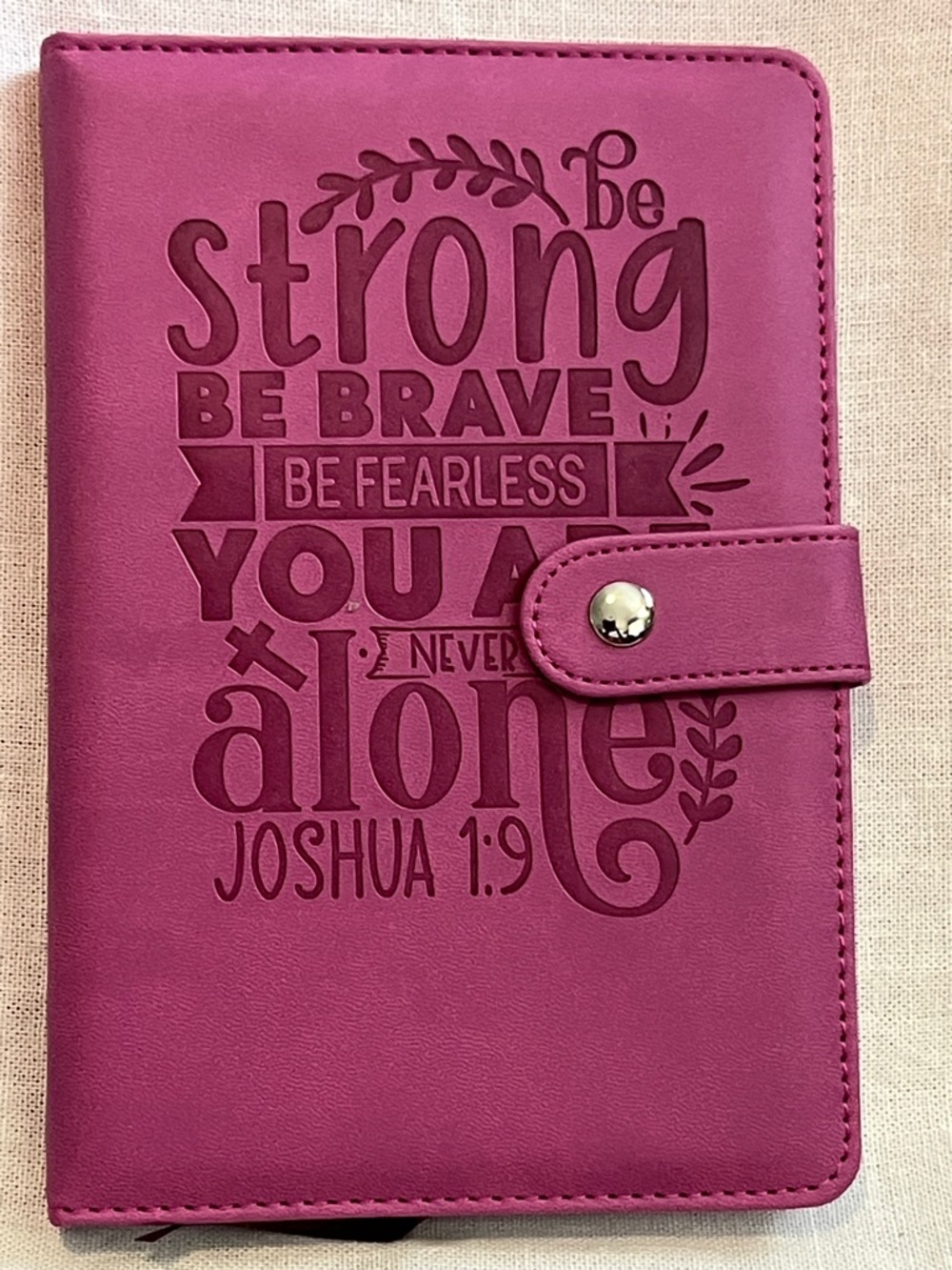 Be Strong Pink Journal Notebook with Inspirational Verse